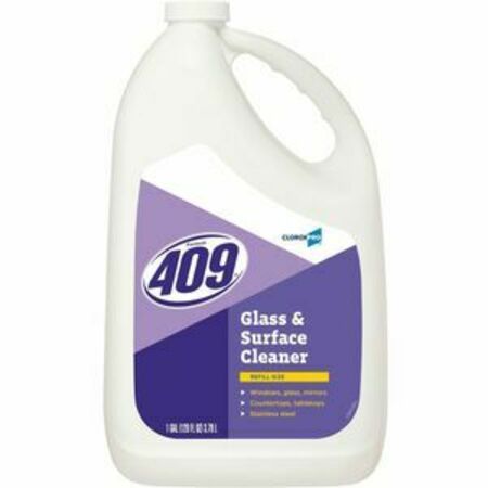 FORMULA 409 CLO03107CT Glass and Surface Cleaner, 1 gal Refill Bottle, Liquid, Citrus, Floral, Powdery, Blue/Clear CLO3107